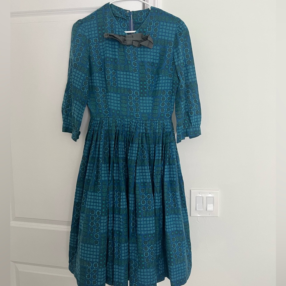 Vintage blue patterned dress